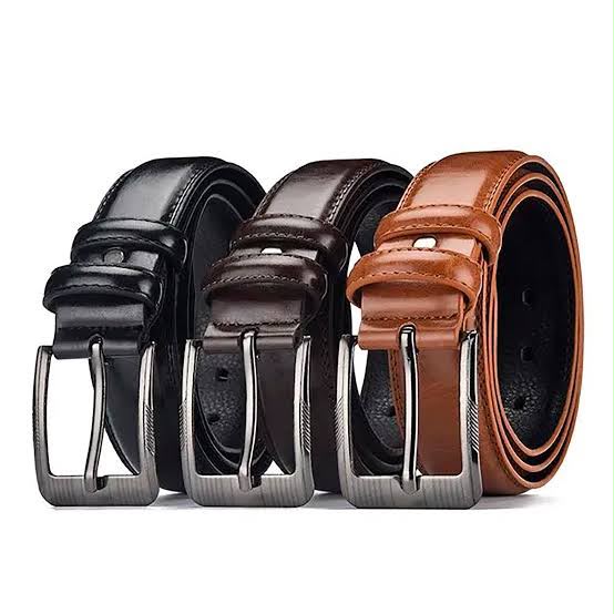 Men’s Leather Belt with Single-Prong Buckle – Stylish Business & Casual Wear Belt