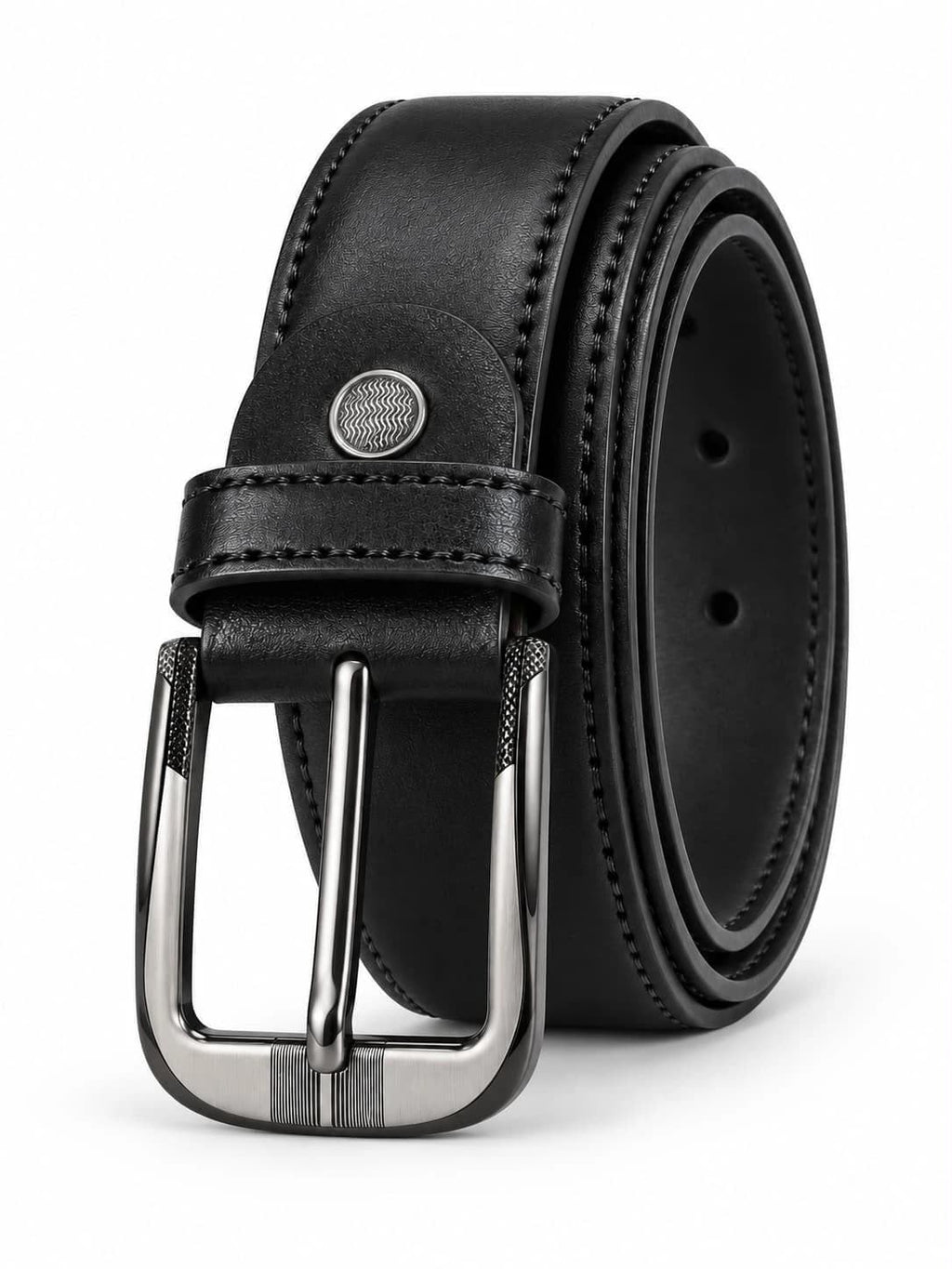 Men’s Leather Belt with Single-Prong Buckle – Stylish Business & Casual Wear Belt