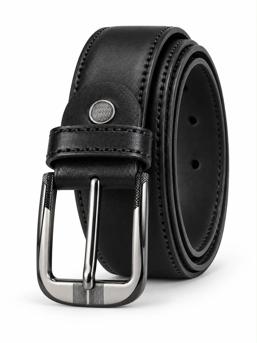 Men’s Leather Belt with Single-Prong Buckle – Stylish Business & Casual Wear Belt