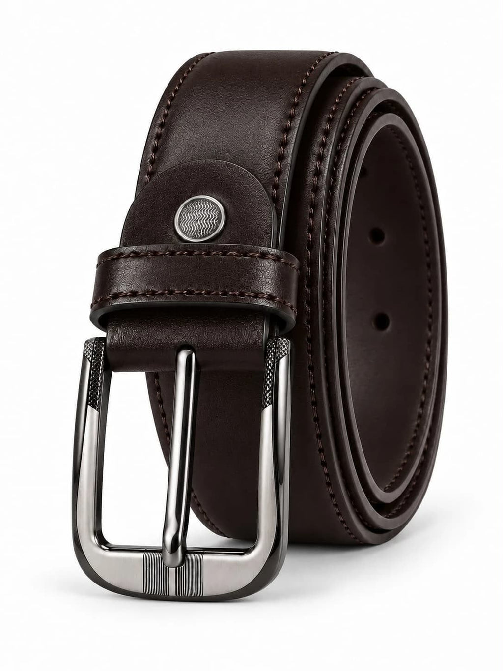 Men’s Leather Belt with Single-Prong Buckle – Stylish Business & Casual Wear Belt